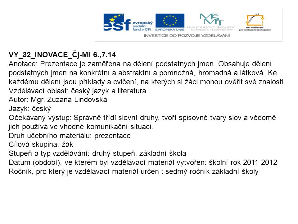VY_32_INOVACE_Čj-Ml 6.,7.14