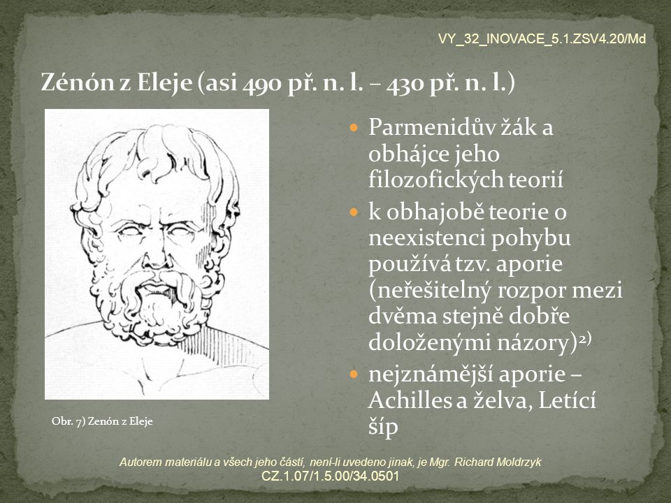Zénón z Eleje (asi 490 př. n. l. – 430 př. n. l.)