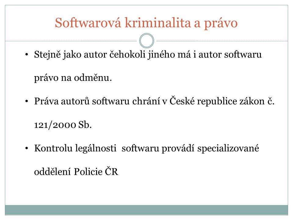 Softwarová kriminalita a právo