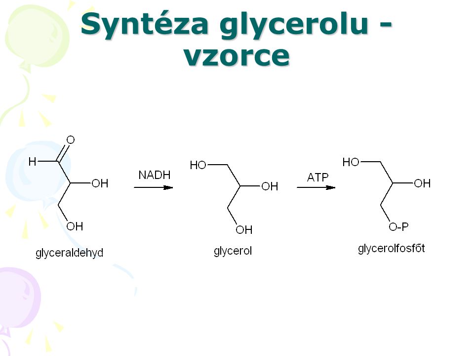 Syntéza glycerolu - vzorce