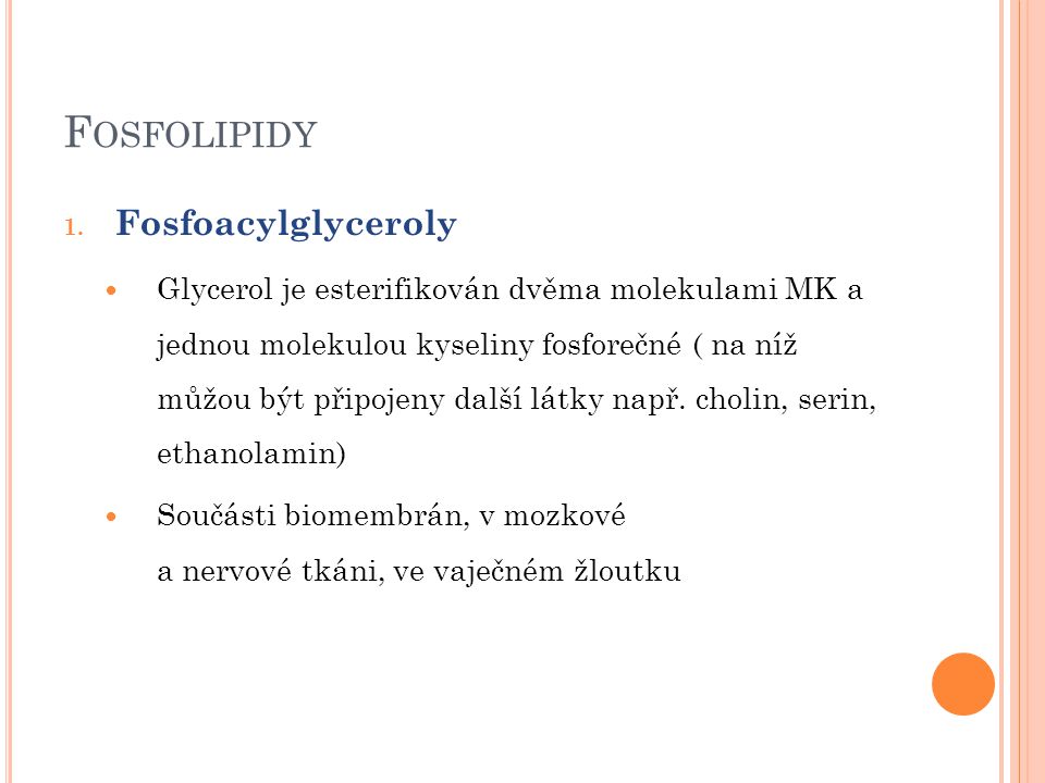Fosfolipidy Fosfoacylglyceroly