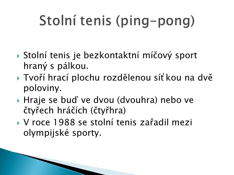 Stolní tenis (ping-pong)