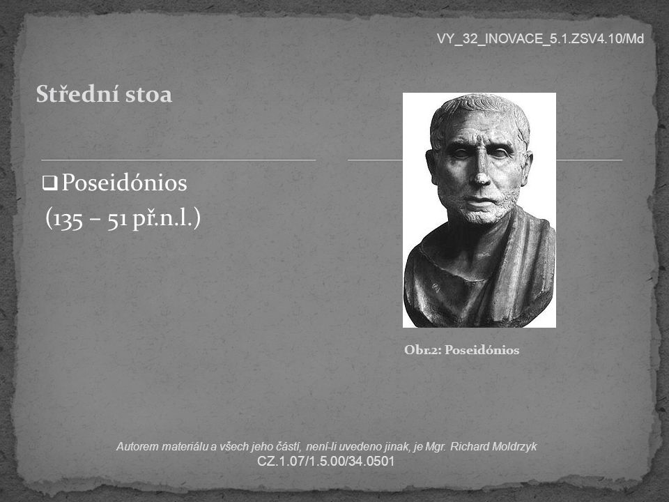 Střední stoa Poseidónios (135 – 51 př.n.l.)
