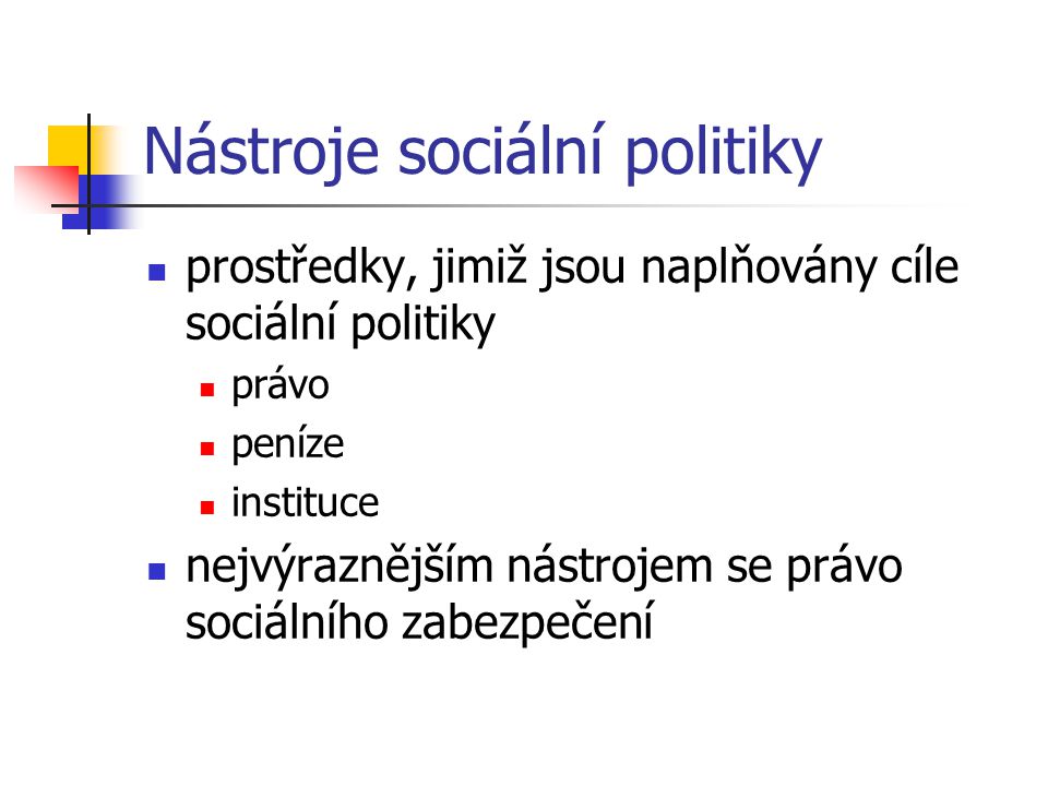 Nástroje sociální politiky