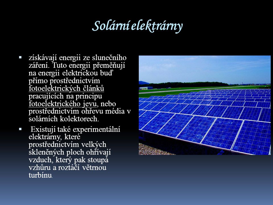 Solární elektrárny