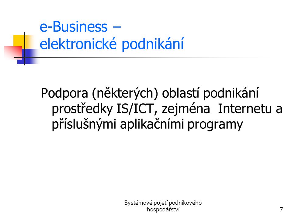 e-Business – elektronické podnikání