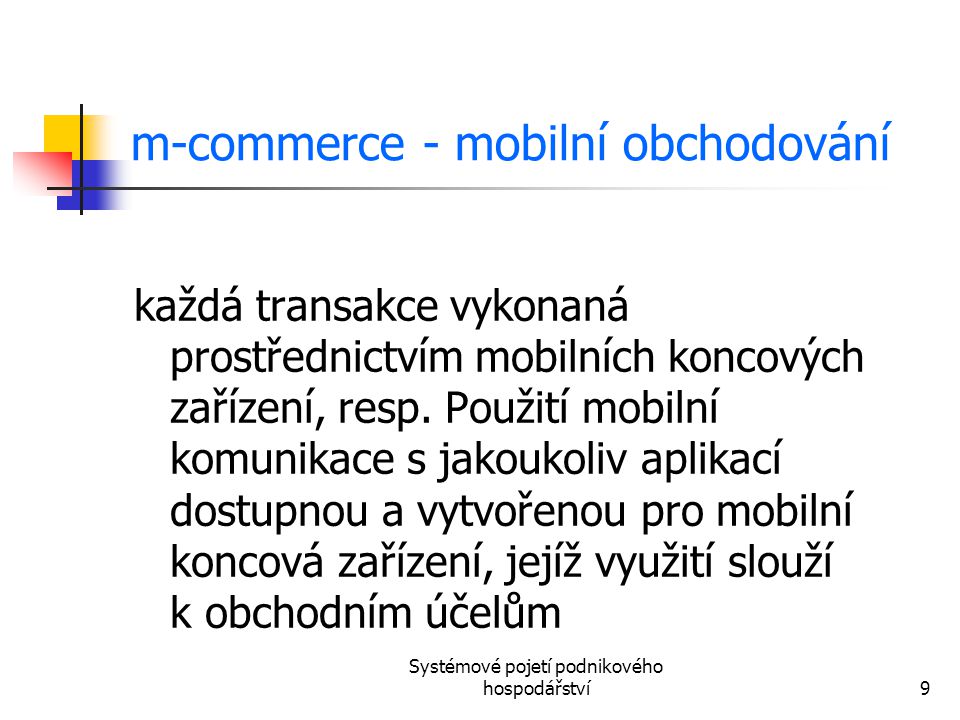 m-commerce - mobilní obchodování