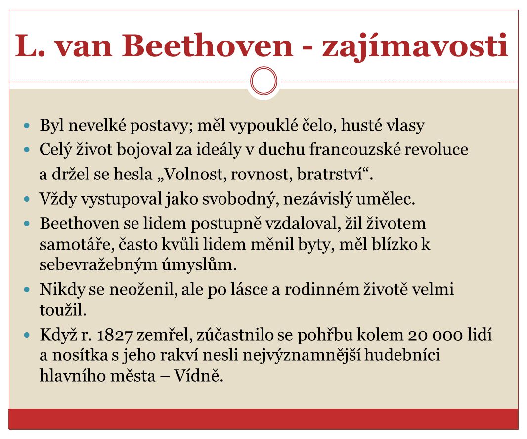 L. van Beethoven - zajímavosti