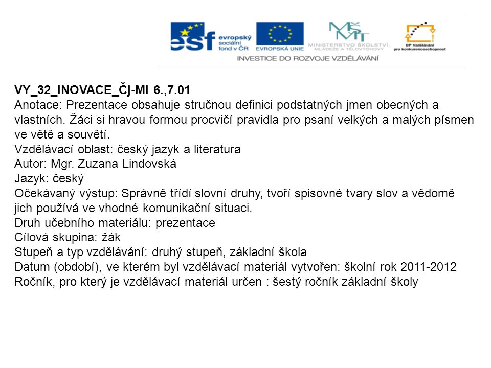 VY_32_INOVACE_Čj-Ml 6.,7.01