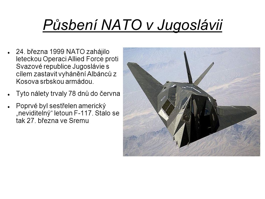 Půsbení NATO v Jugoslávii