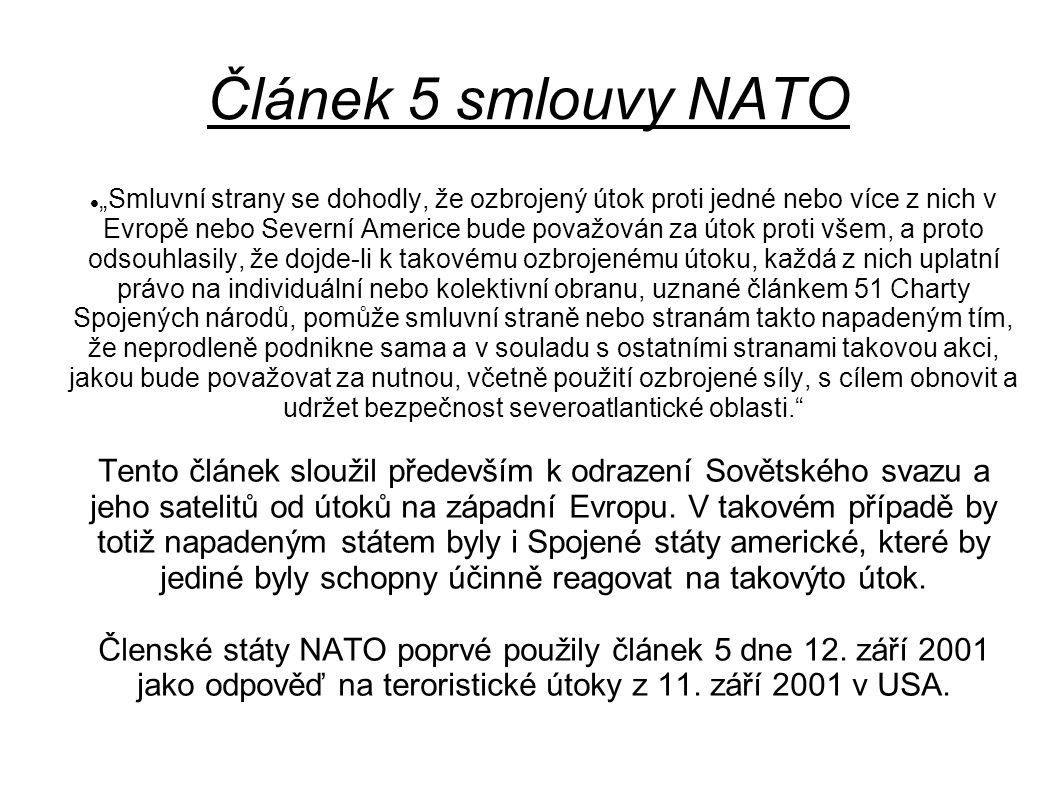 Článek 5 smlouvy NATO