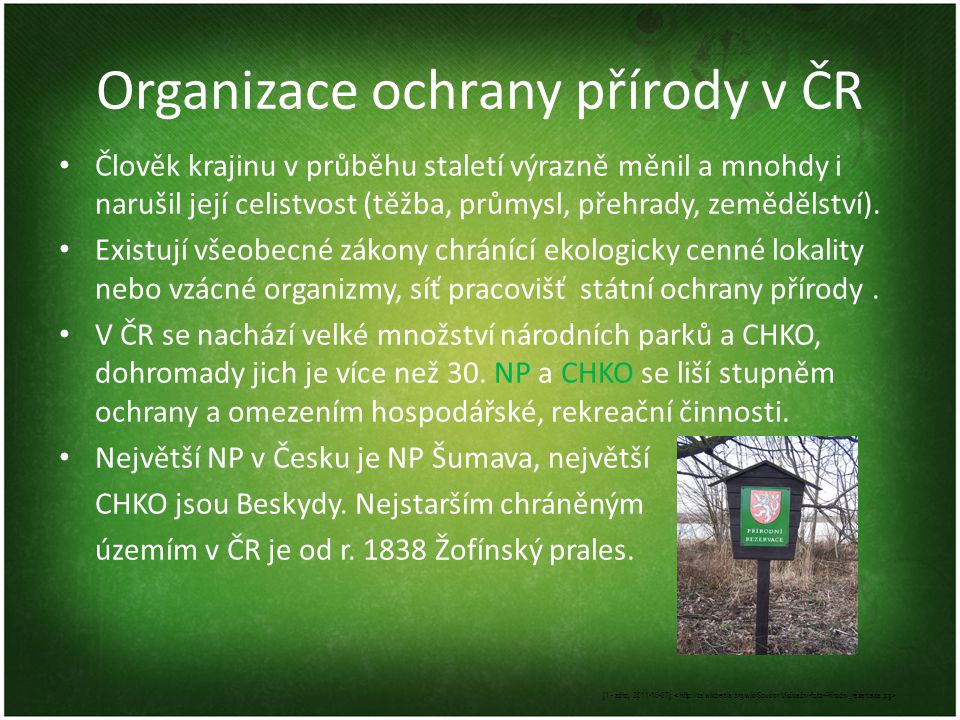 Organizace ochrany přírody v ČR