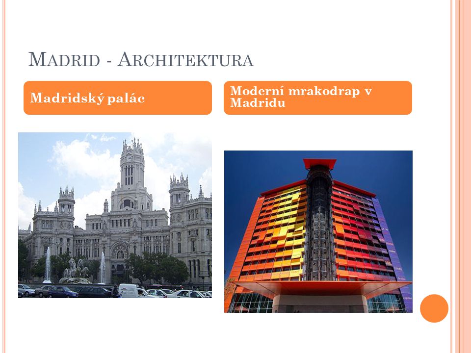 Madrid - Architektura Madridský palác Moderní mrakodrap v Madridu