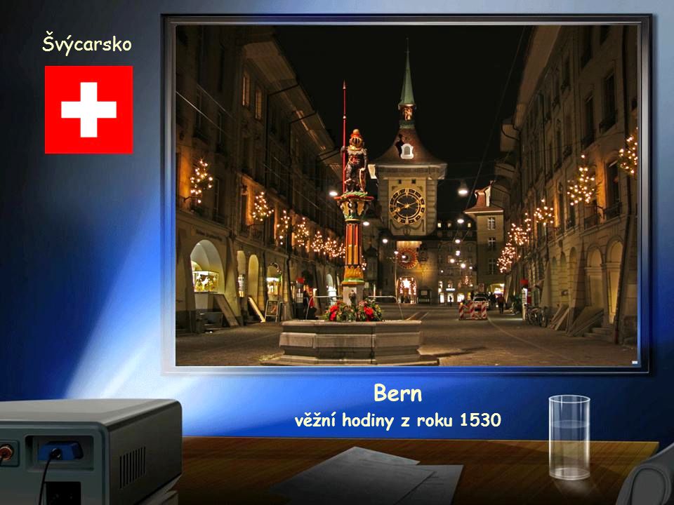 Švýcarsko Bern věžní hodiny z roku 1530