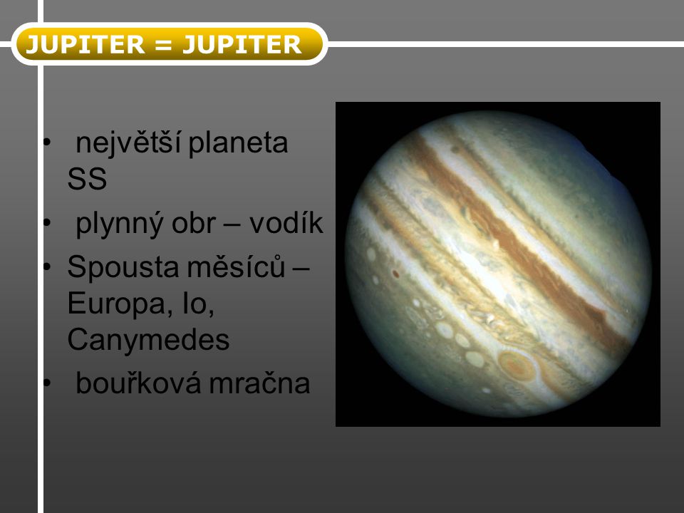 Spousta měsíců – Europa, Io, Canymedes