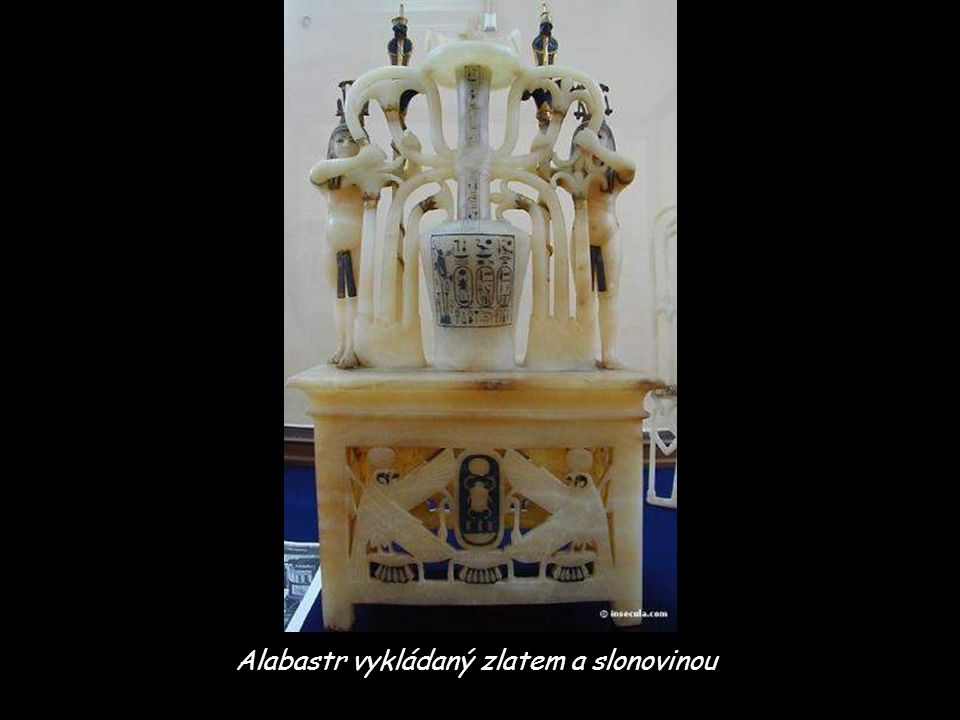 Alabastr vykládaný zlatem a slonovinou
