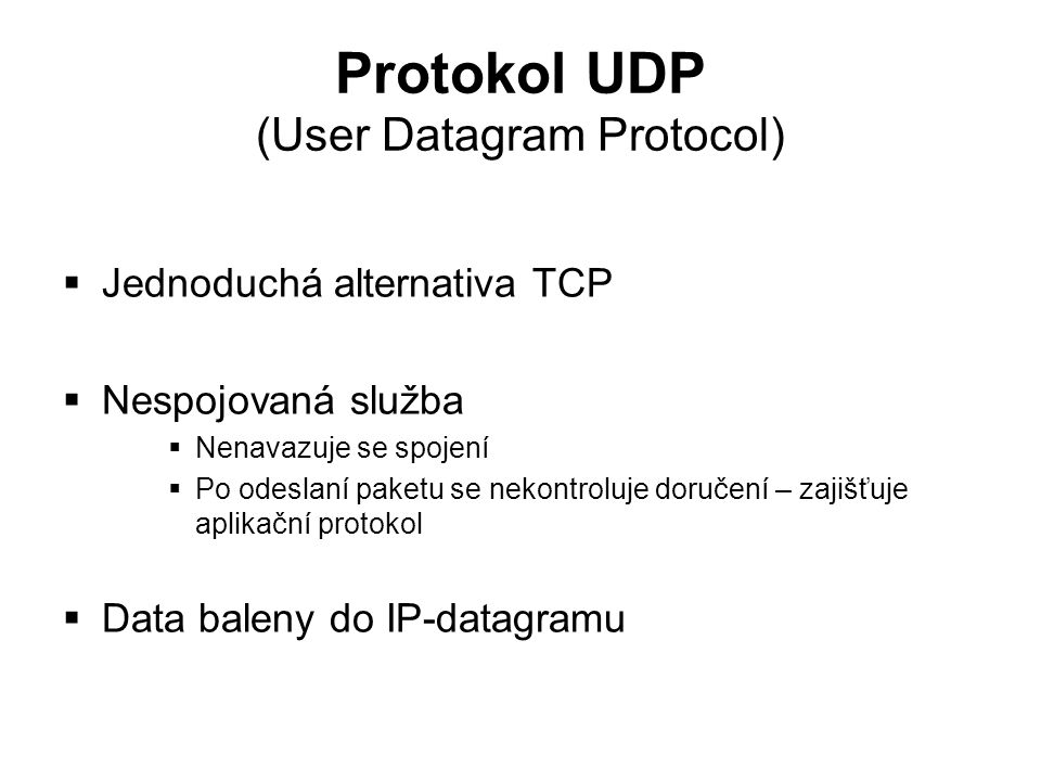 Protokol UDP (User Datagram Protocol)