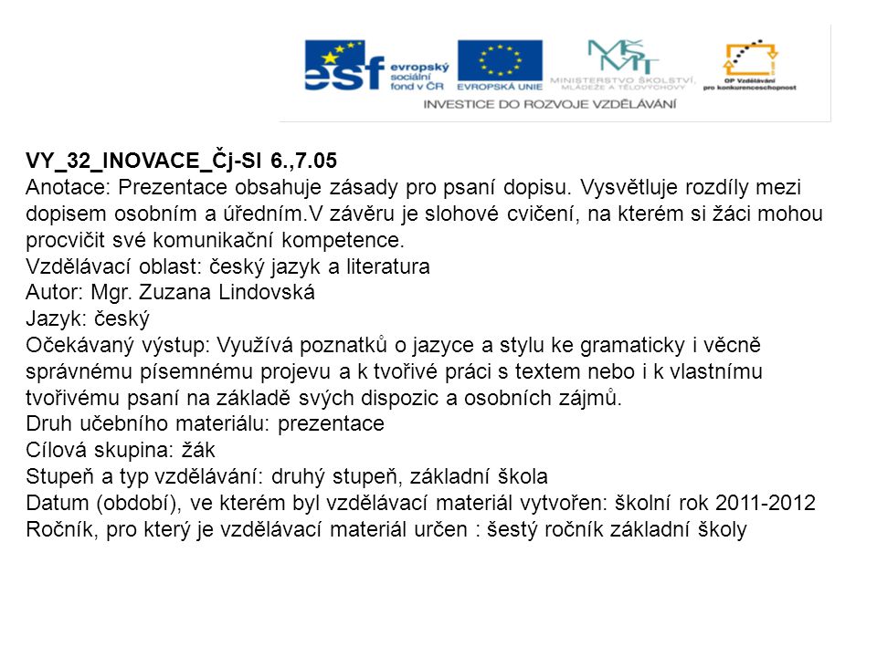 VY_32_INOVACE_Čj-Sl 6.,7.05