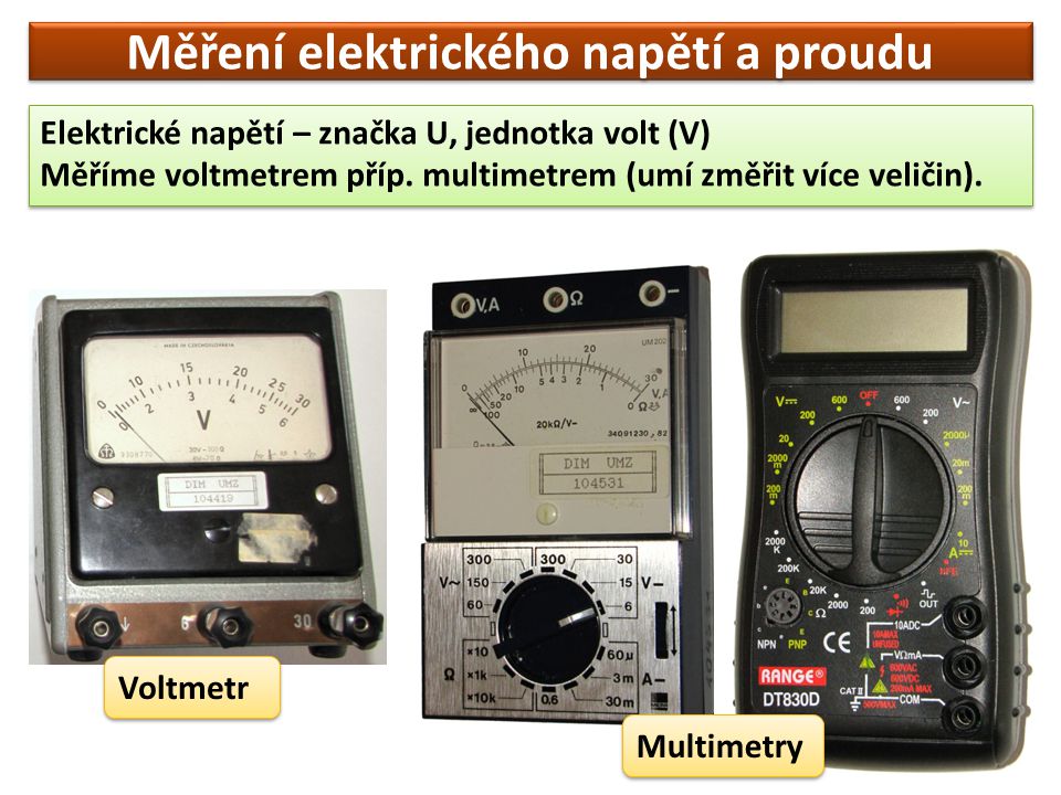 Měření elektrického napětí a proudu