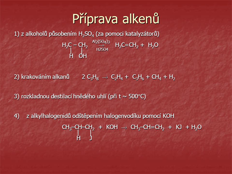Příprava alkenů