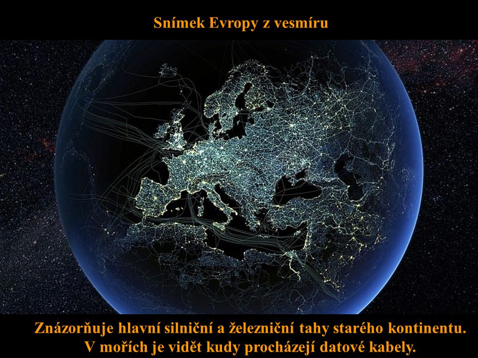 Snímek Evropy z vesmíru