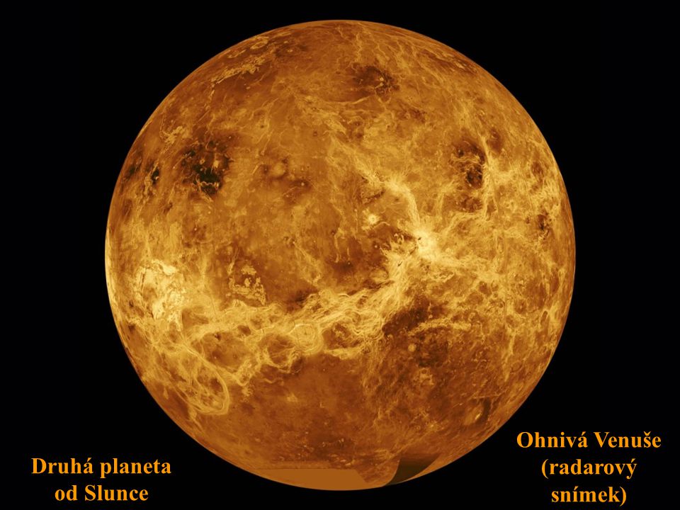 Ohnivá Venuše (radarový snímek) Druhá planeta od Slunce