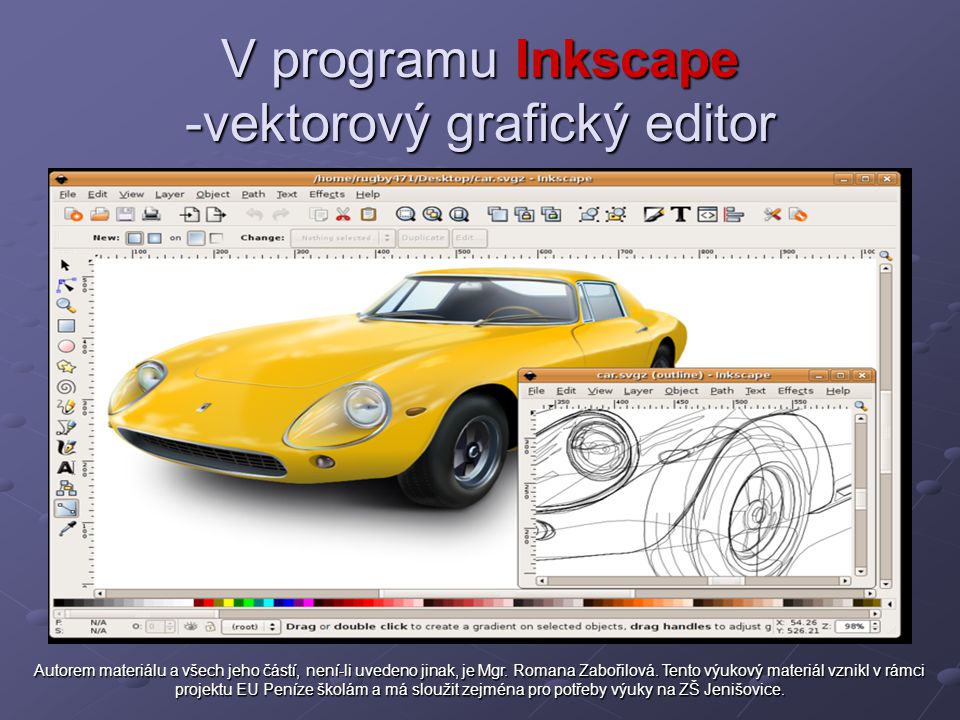 V programu Inkscape -vektorový grafický editor