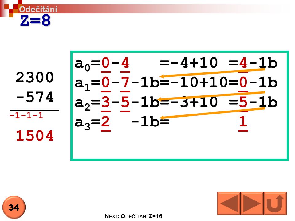 Z=8 a0=0-4 =-4+10 =4-1b a1=0-7-1b=-10+10=0-1b 2300