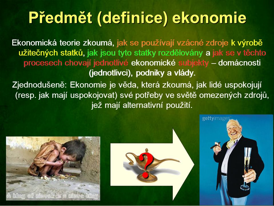 Předmět (definice) ekonomie