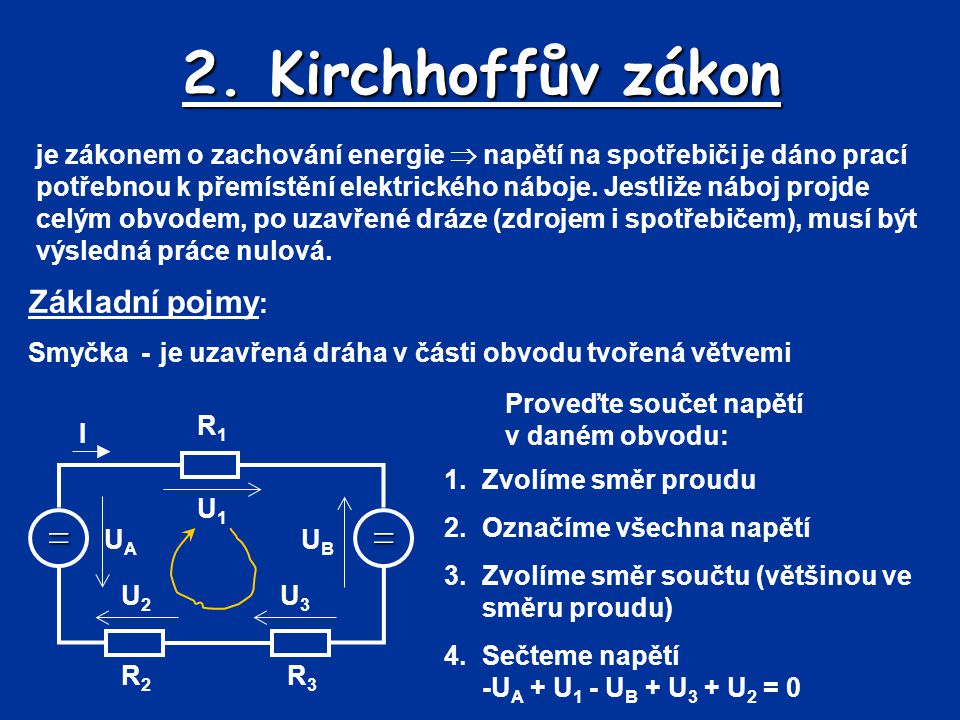 2. Kirchhoffův zákon = Základní pojmy: