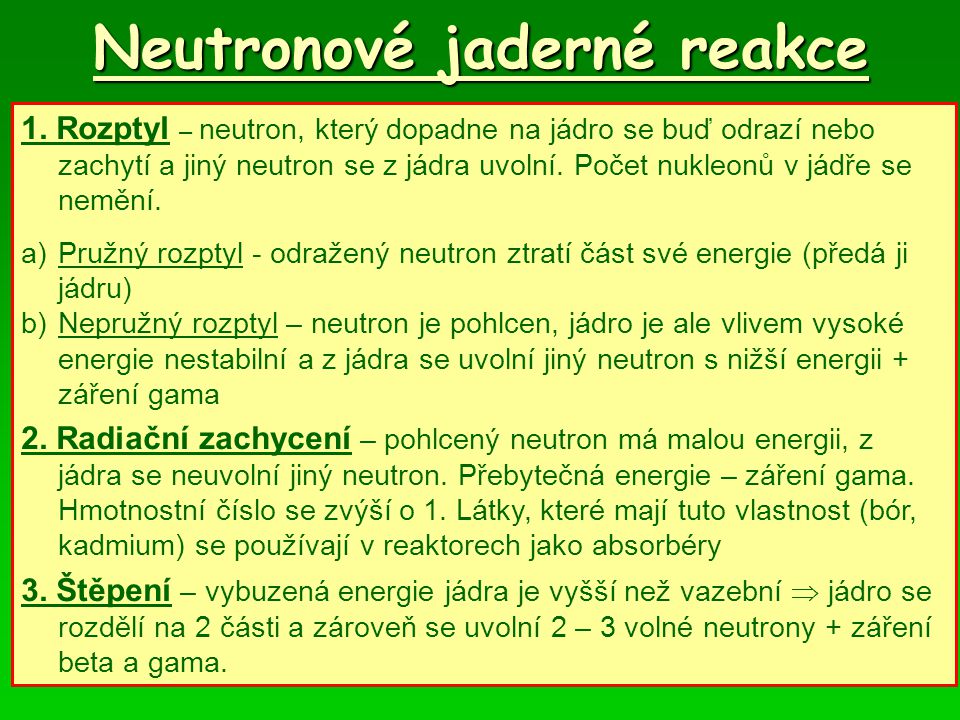 Neutronové jaderné reakce