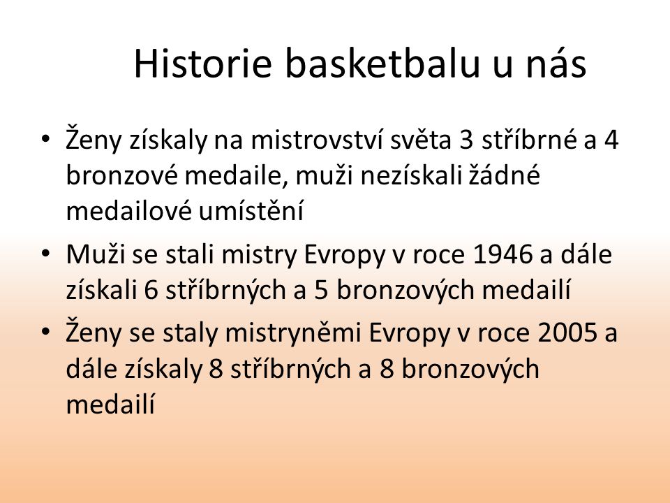 Historie basketbalu u nás