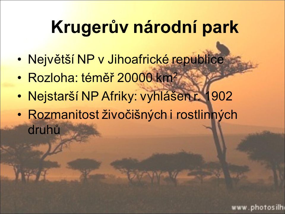 Krugerův národní park Největší NP v Jihoafrické republice