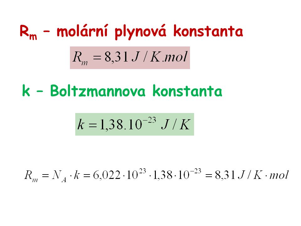 Rm – molární plynová konstanta