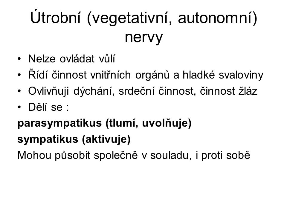 Útrobní (vegetativní, autonomní) nervy