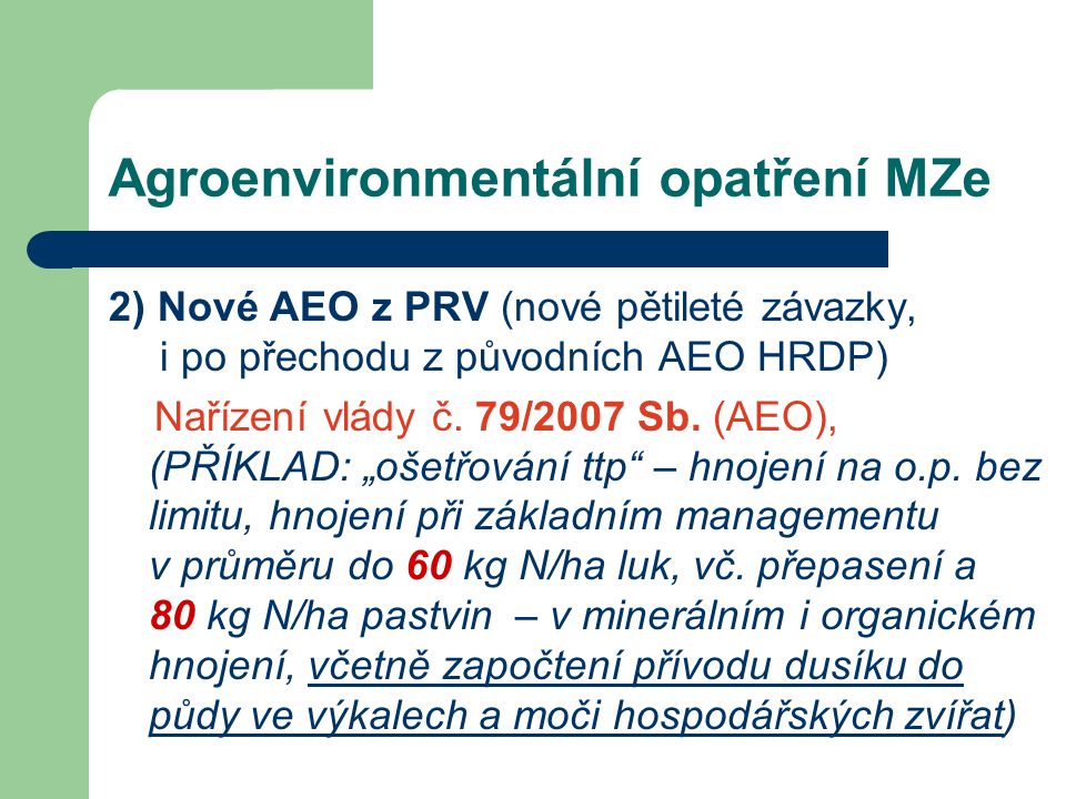 Agroenvironmentální opatření MZe