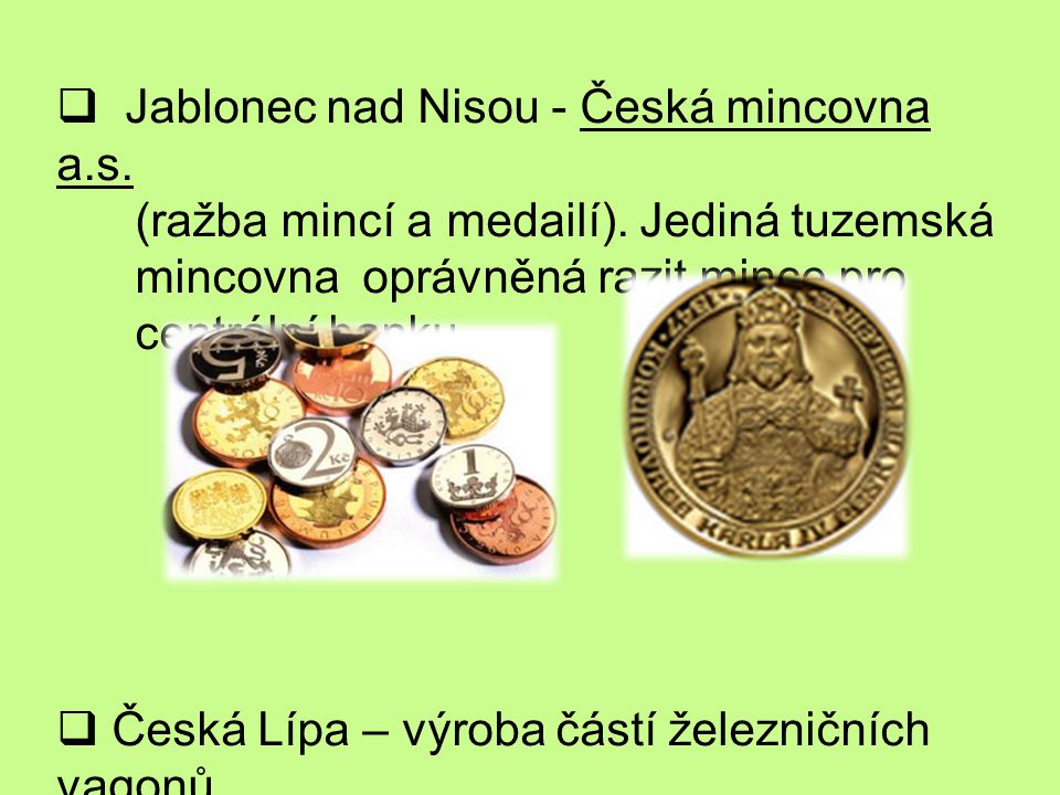 Jablonec nad Nisou - Česká mincovna a.s.