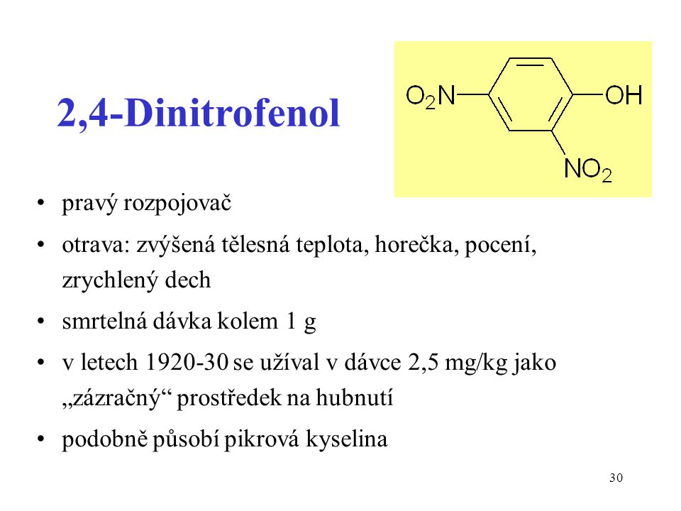 2,4-Dinitrofenol pravý rozpojovač