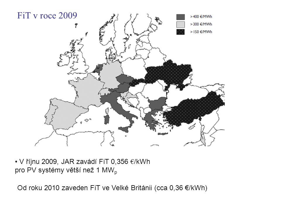 FiT v roce 2009 • V říjnu 2009, JAR zavádí FiT 0,356 €/kWh