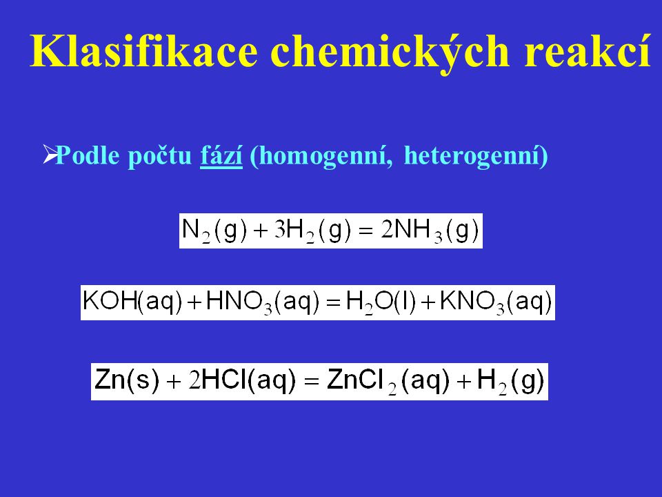 Klasifikace chemických reakcí