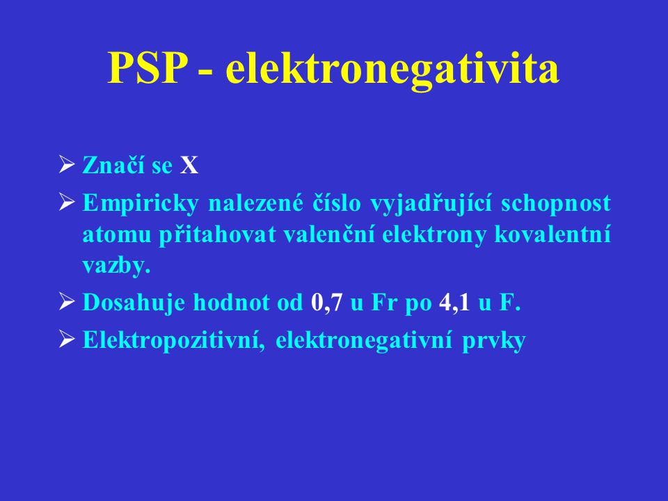 PSP - elektronegativita