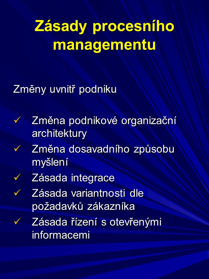 Zásady procesního managementu