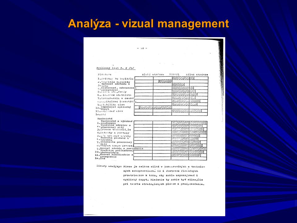 Analýza - vizual management