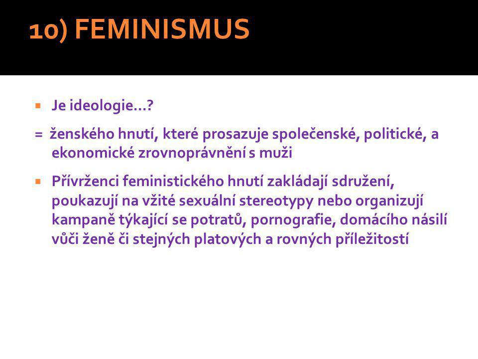 10) FEMINISMUS Je ideologie...