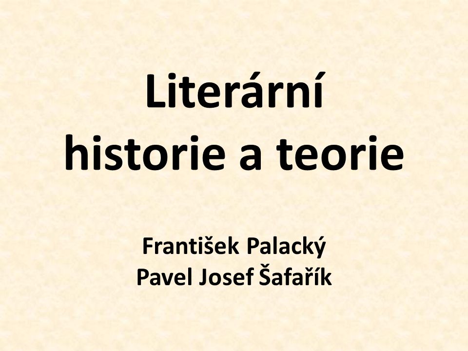 Literární historie a teorie