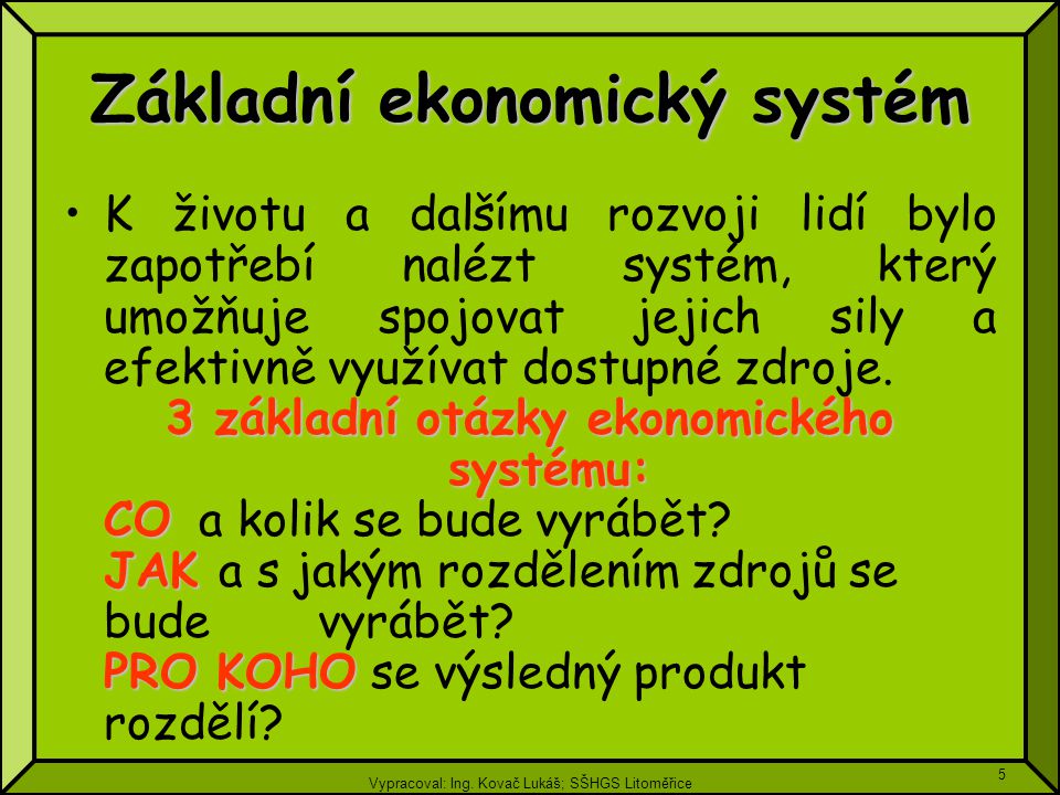 Základní ekonomický systém