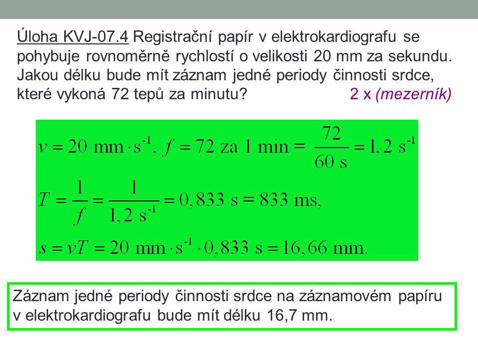 Úloha KVJ-07.4 Registrační papír v elektrokardiografu se