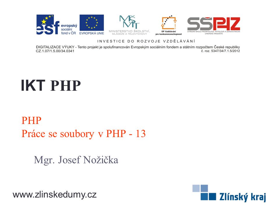PHP Práce se soubory v PHP - 13