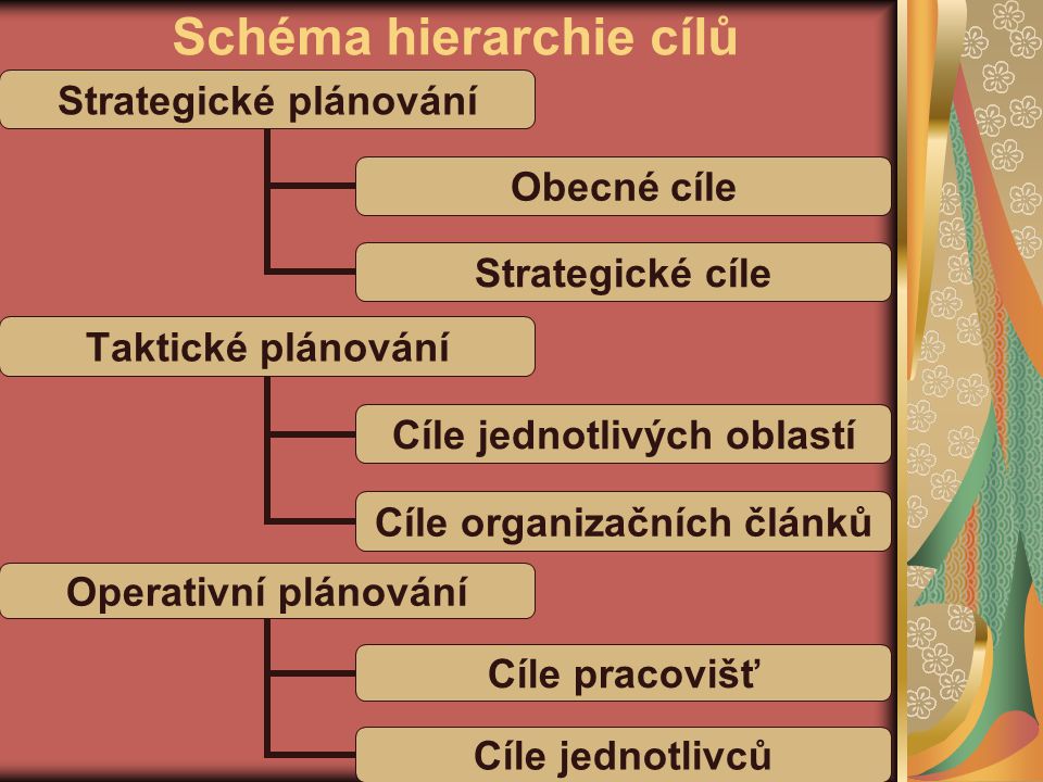 Schéma hierarchie cílů