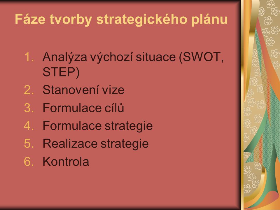 Fáze tvorby strategického plánu